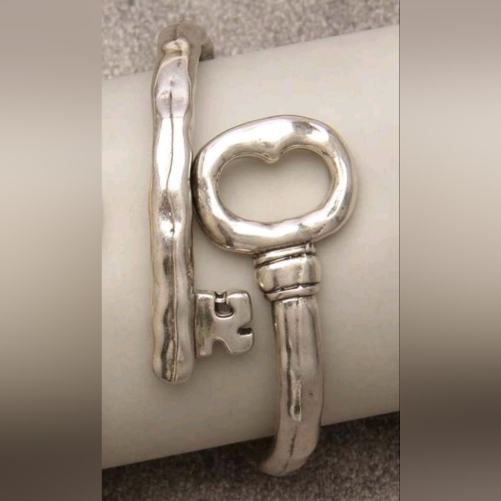 Hammered Key Bangle - image 7